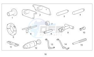 Special Tools H Piaggio engine -- drawing Engine tool Kit