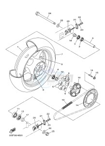 XJ6S 600 DIVERSION (S-TYPE) (36CC 36CE) drawing REAR WHEEL