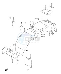 GSX-R1100W (E28) drawing REAR FENDER (MODEL P R)