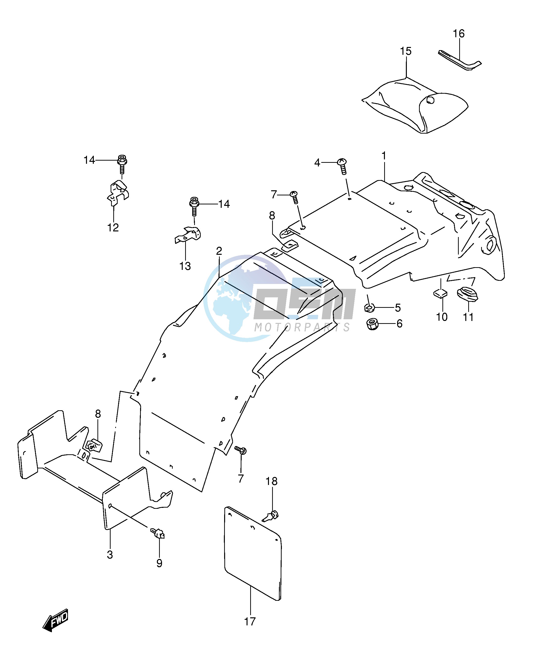 REAR FENDER (MODEL P R)