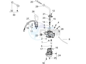 Runner 50 SP Race drawing Carburetors components