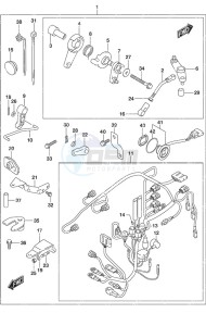 DF 25A drawing Remote Control Parts Tiller Handle w/Power Tilt