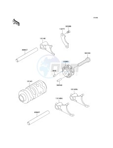 KX 65 A [KX65 MONSTER ENERGY] (A6F - A9FA) A9F drawing GEAR CHANGE DRUM_SHIFT FORK-- S- -