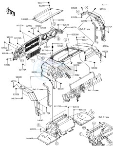 MULE PRO-DXT KAF1000BHF EU drawing Front Fender(s)