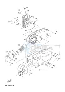 YP125R X-MAX125 X-MAX125 (2ABG 2ABG) drawing CRANKCASE COVER 1