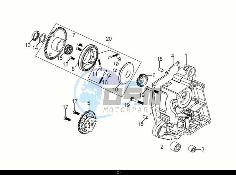 R CRANK CASE-OIL PUMP ASSY