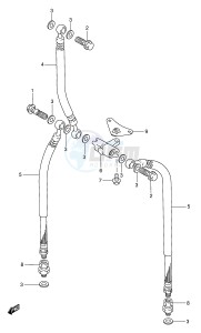 GSX750F (E2) drawing FRONT BRAKE HOSE