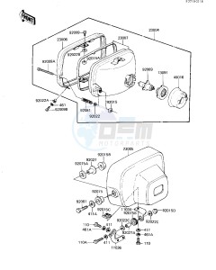 KZ 1300 A (A4) drawing HEADLIGHT