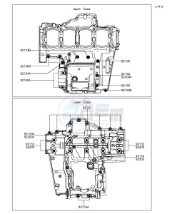 Z1000SX_ABS ZX1000MFF FR GB XX (EU ME A(FRICA) drawing Crankcase Bolt Pattern