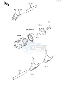 KX 250 F [KX250] (F1) [KX250] drawing GEAR CHANGE DRUM_SHIFT FORK-- S- -