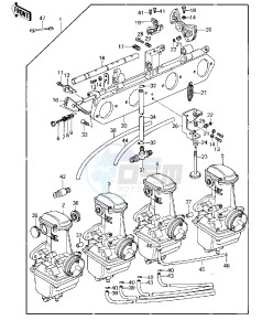 KZ 1000 A [KZ1000] (A3-A4) [KZ1000] drawing CARBURETOR ASSY-- CANADA- --- 79-80 A3_A3A_A4- -