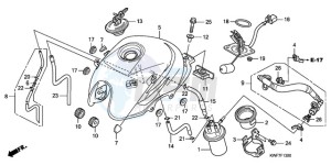 CBF125MA UK - (E) drawing FUEL TANK