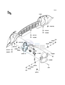 MULE_610_4X4 KAF400A7F EU drawing Headlight(s)