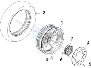 GTV 125 4T (Euro 3) UK drawing Rear Wheel