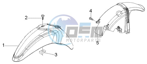 Front and rear mudguard