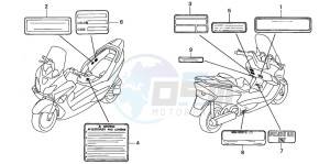 NSS250 JAZZ drawing CAUTION LABEL