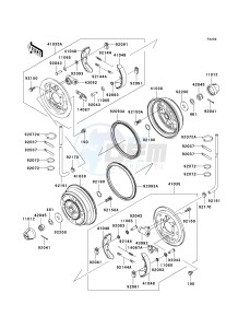 KAF 950 B [MULE 3010 DIESEL 4X4] (B2-B3) [MULE 3010 DIESEL 4X4] drawing FRONT HUBS_BRAKES