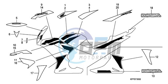 MARK/STRIPE (CBR125RW7/RW9/RWA)