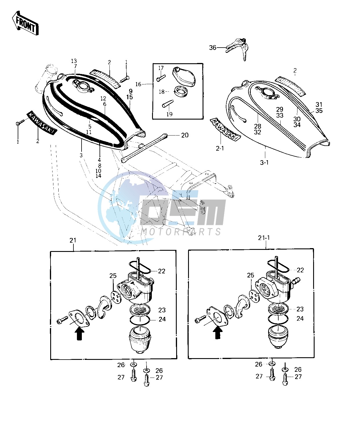 FUEL TANK  -- 76 -77 KZ400 - D3_D4- -