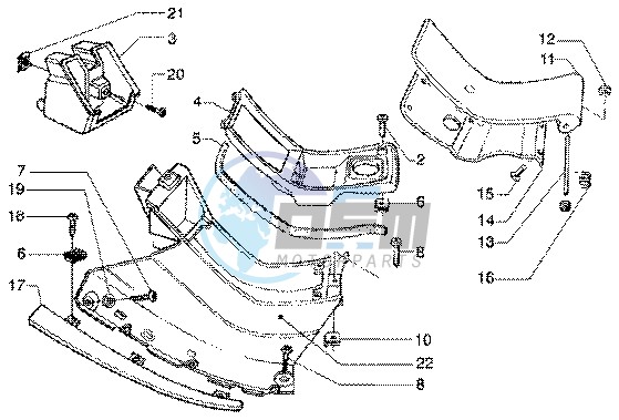 Footrest-tank door