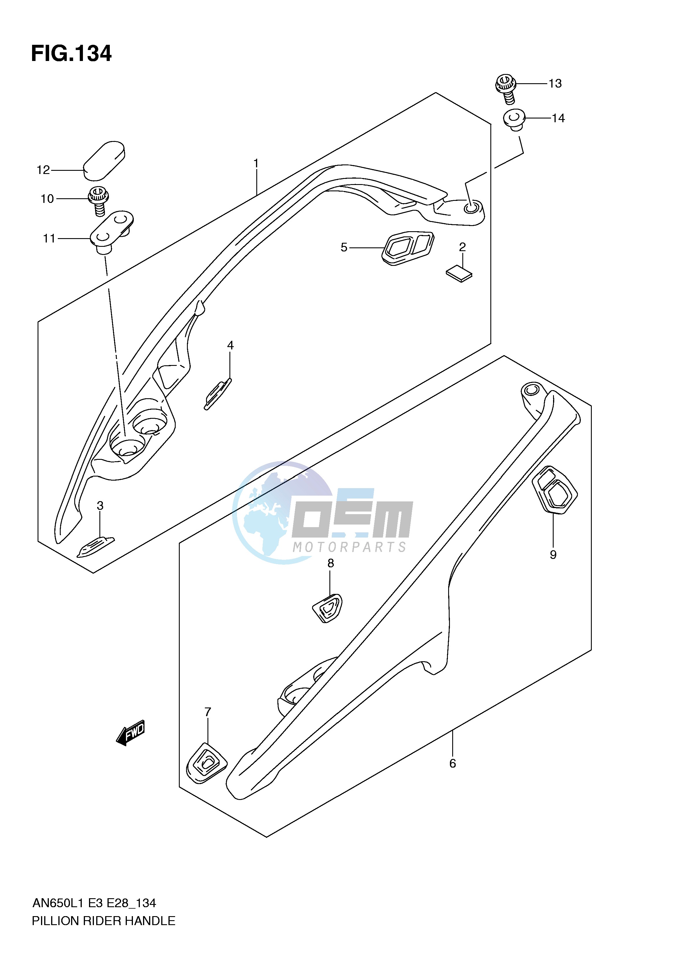 PILLION RIDER HANDLE (AN650L1 E33)