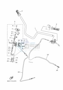 YFM700FWBD KODIAK 700 EPS (B5KV) drawing STEERING HANDLE & CABLE