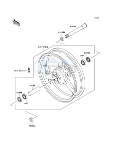 Z1000 ZR1000B7F FR GB XX (EU ME A(FRICA) drawing Front Hub