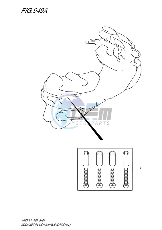 HOOK SET PILLION HANDLE (OPTIONAL)