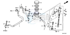 CBF1000A9 France - (F / ABS CMF) drawing REAR BRAKE MASTER CYLINDER (CBF1000A/T/S)