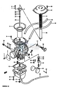 DR600R (E2) drawing CARBURETOR (MODEL H J K E18)