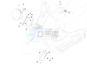 GTS 150 4T 3V IE ABS E4 (EMEA) drawing Front headlamps - Turn signal lamps