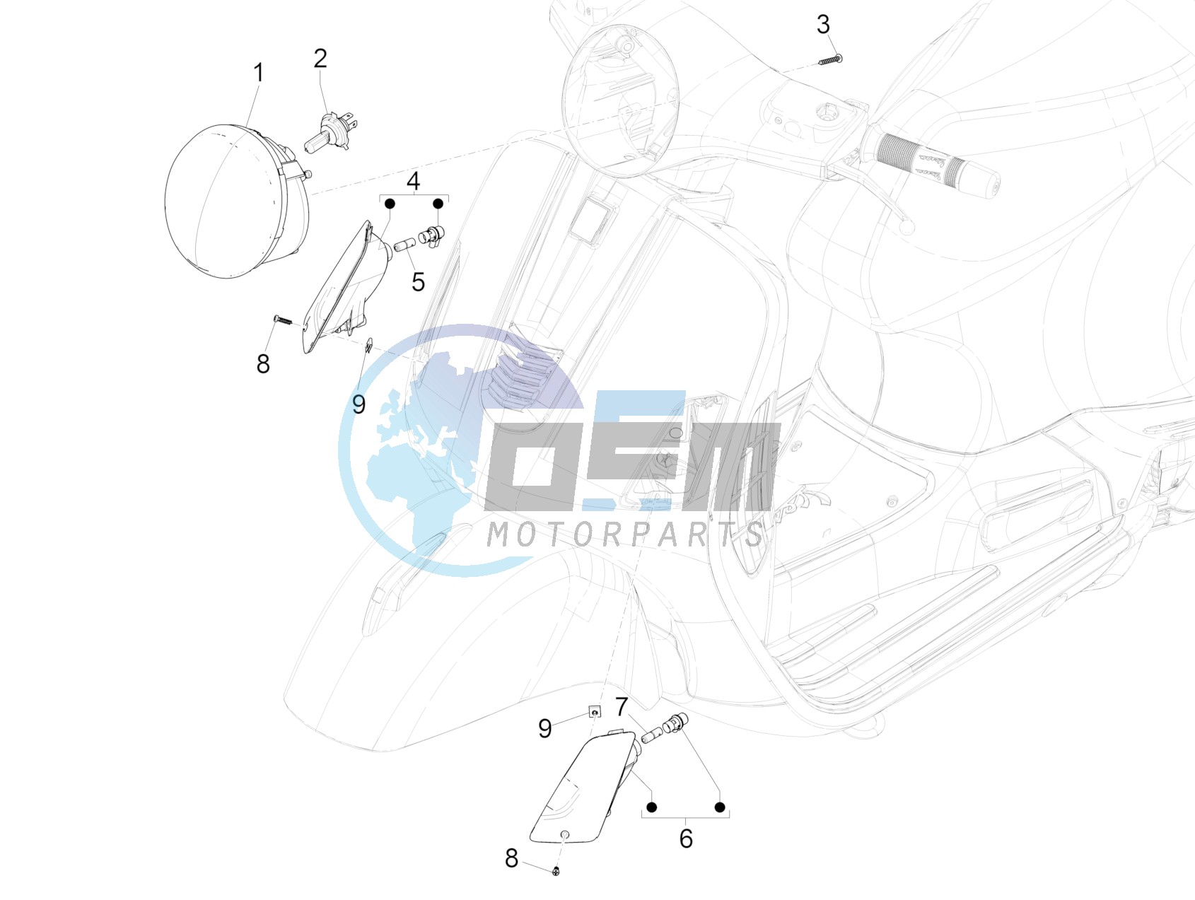 Front headlamps - Turn signal lamps