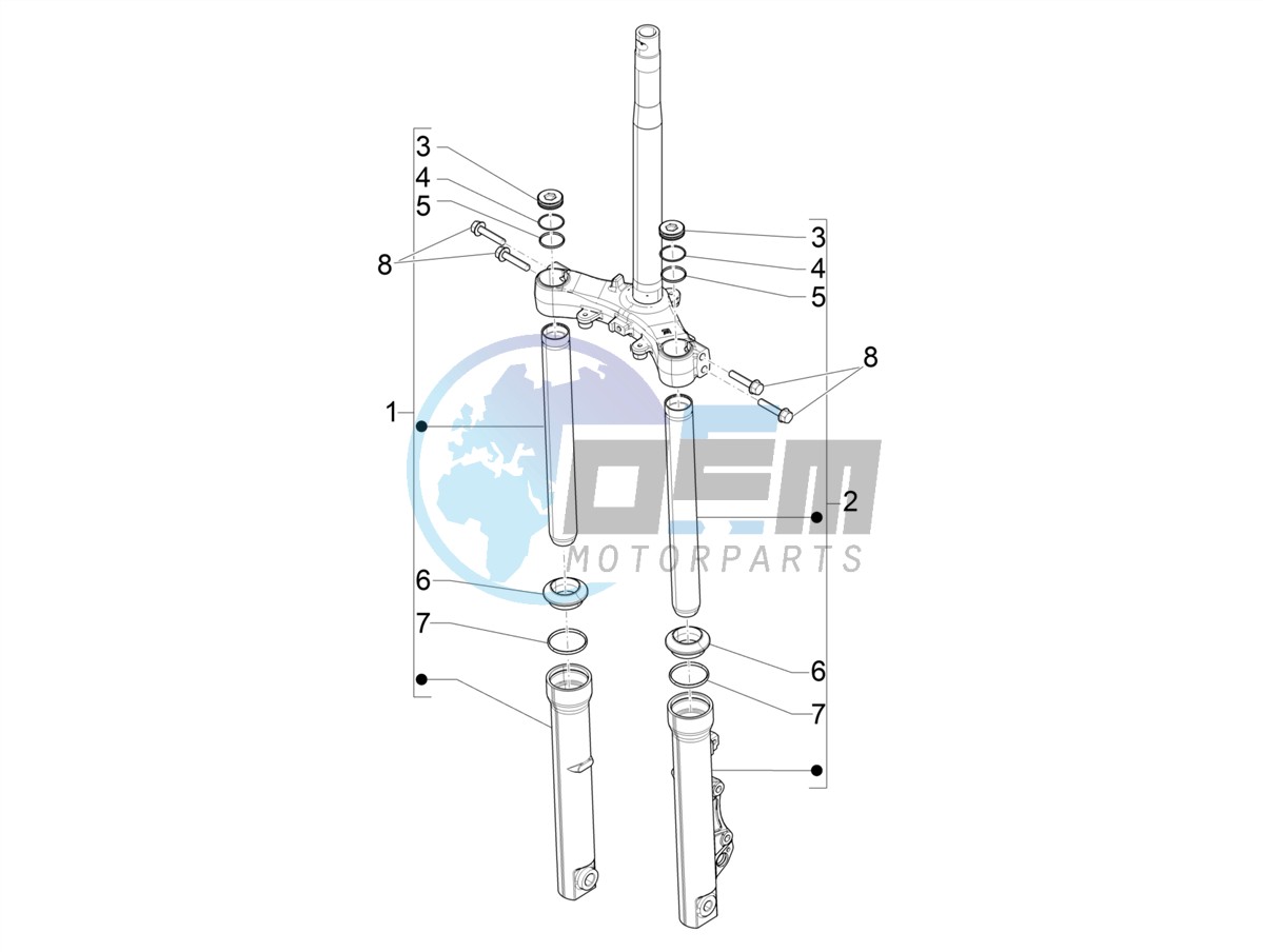 Fork's components (Showa)