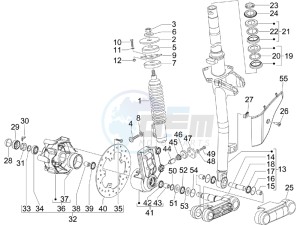 LXV 125 4T Navy (Euro 3) drawing Fork - steering tube - Steering bearing unit