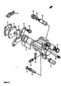 RM250 (G-H) drawing REAR CALIPERS (MODEL H)