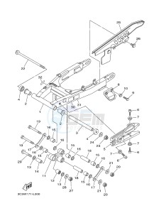 XT250 XT250E SEROW (1YB7) drawing REAR ARM