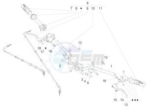 Liberty 150 iGET 4T 3V ie ABS (NAFTA) drawing Handlebars - Master cil.