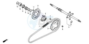 TRX300EX FOURTRAX 300 EX drawing REAR WHEEL AXLE/ DRIVE CHAIN