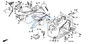 CBR600RR9 UK - (E / MK) drawing LOWER COWL (L.) (CBR600RR9,A/RA9,A)