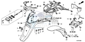 SH125DE SH125D UK - (E) drawing REAR FENDER/LICENSE LIGHT