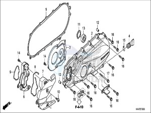 NSC110MPDH UK - (E) drawing LEFT CRANKCASE COVER