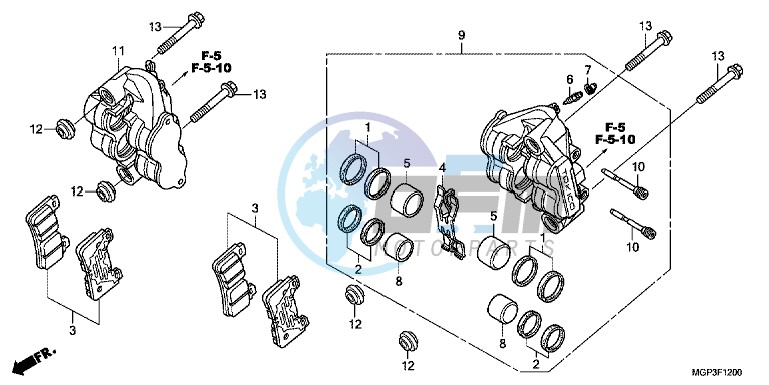 FRONT BRAKE CALIPER (CBR1000RR/ RA)