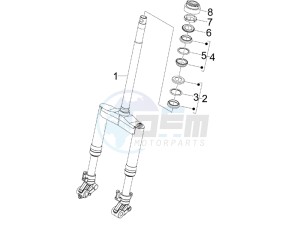 Runner 50 Pure Jet (UK) UK drawing Fork steering tube - Steering bearing unit