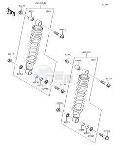 BRUTE FORCE 750 4x4i EPS KVF750GGF EU drawing Shock Absorber(s)