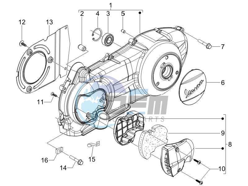 Crankcase cover and cooling