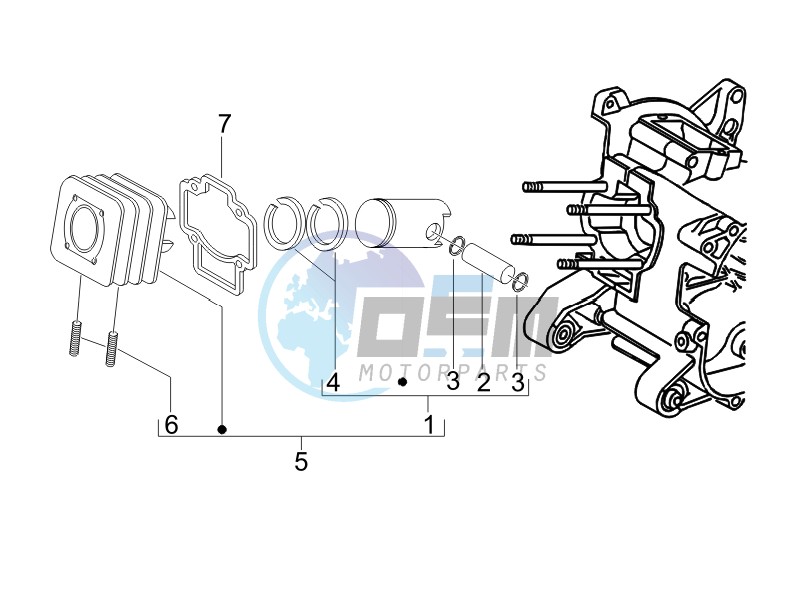 Cylinder - piston - wrist pin unit