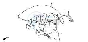 CB250 drawing FRONT FENDER