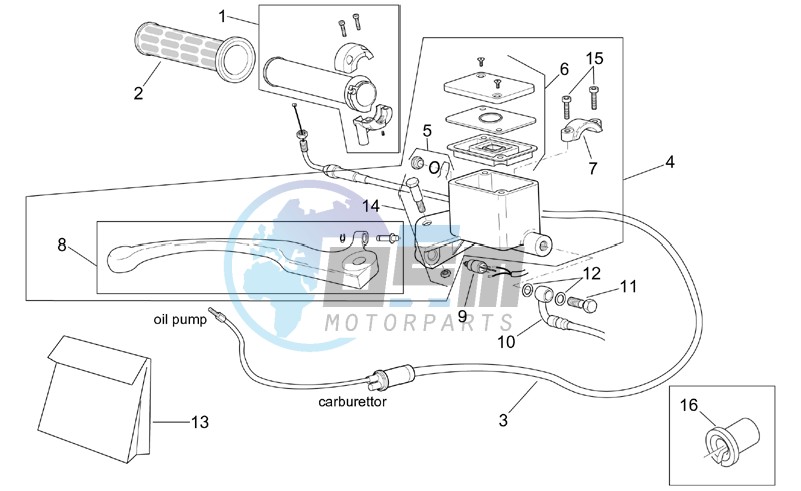 Front master brake cilinder