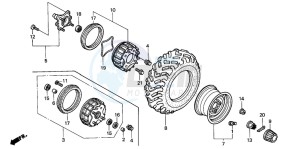 TRX350FE FOURTRAX ES drawing FRONT WHEEL