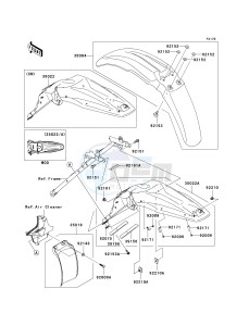 KLX 450 A [KLX450R] (A8F-A9F) A8F drawing FENDERS